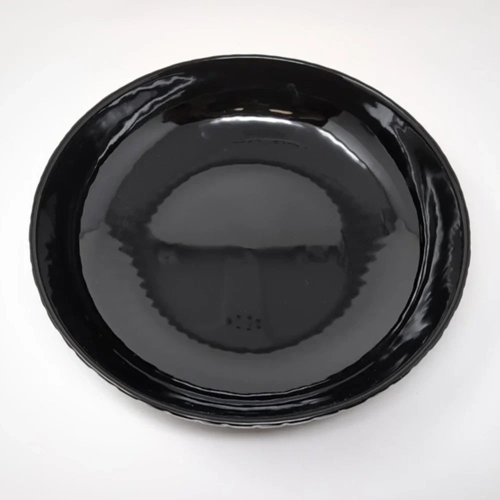 Temp-tations Ovenware Carved Willow 3-qt and 4-qt Ceramic Shallow Bowl Set Black